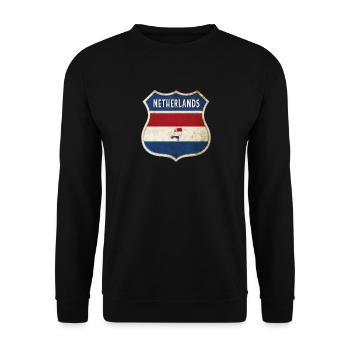 Netherlands coat of arms flag design - Unisex Sweatshirt - black - Front - Alina (178cm) & Michal (187cm)