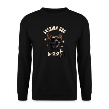 Chien Fashion Lunettes - Sweat-shirt Unisexe - noir - Devant - Alina (178cm) & Michal (187cm)