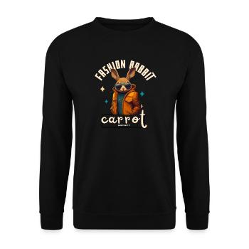 Urban rabbit in orange jacket - Unisex Sweatshirt - black - Front - Alina (178cm) & Michal (187cm)
