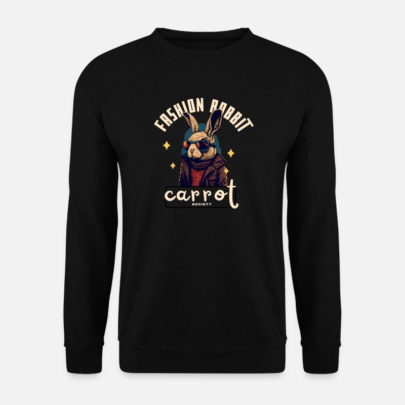 Leder-Rocker Bunny - Unisex Pullover - Schwarz