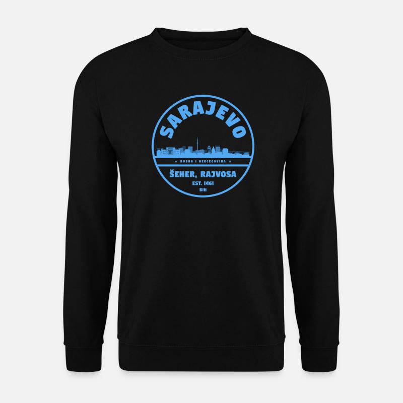 Saarjevo Stadt Skyline Abzeichen - Unisex Pullover - Schwarz