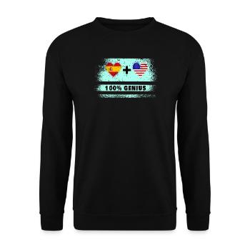 L’Espagne et les États-Unis drasent 100% génie - Sweat-shirt Unisexe - noir - Devant - Alina (178cm) & Michal (187cm)