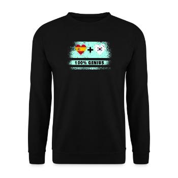 Spanien und Südkorea 100% Flaggengenie - Unisex Pullover - Schwarz - Vorne - Alina (178cm) & Michal (187cm)
