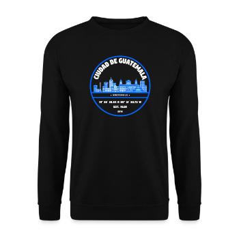 Guatemala City Skyline Blau - Unisex Pullover - Schwarz - Vorne - Alina (178cm) & Michal (187cm)