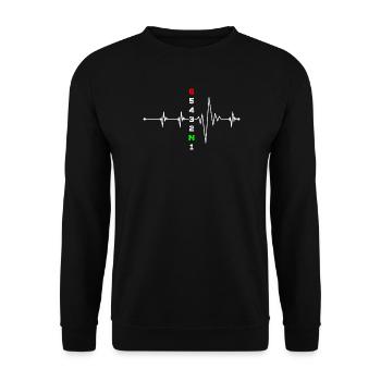 N Puls EKG Neon - Unisex Pullover - Schwarz - Vorne - Alina (178cm) & Michal (187cm)
