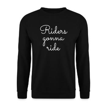 ! Coureurs allant à Ride Lettering - Sweat-shirt Unisexe - noir - Devant - Alina (178cm) & Michal (187cm)