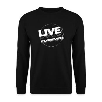 LIVE FOREVER - Unisex Sweatshirt - black - Front - Alina (178cm) & Michal (187cm)