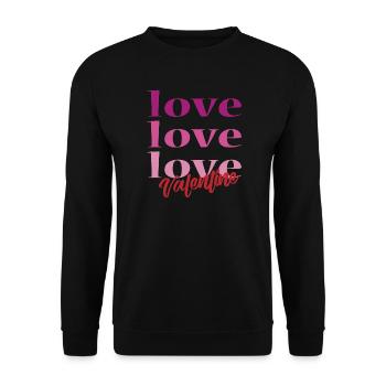 T-shirt Saint-Valentin amour Saint-Valentin - Sweat-shirt Unisexe - noir - Devant - Alina (178cm) & Michal (187cm)