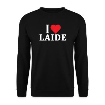 t-shirt I love Laide t-shirt gift idea - Unisex Sweatshirt - black - Front - Alina (178cm) & Michal (187cm)