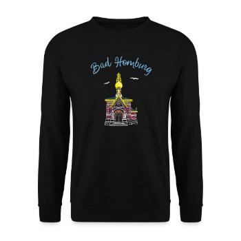Bad Homburg, Taunus Russian Chapel, Germany - Unisex Sweatshirt - black - Front - Alina (178cm) & Michal (187cm)