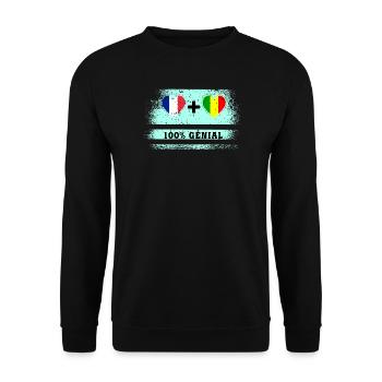 Flag France and Mali 100% awesome - Unisex Sweatshirt - black - Front - Alina (178cm) & Michal (187cm)