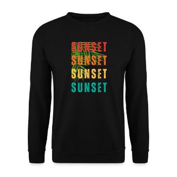 Tropical Sunset Gradient Text - Unisex Sweatshirt - black - Front - Alina (178cm) & Michal (187cm)