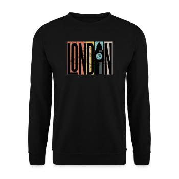 London Skyline Bold Blocks - Unisex Pullover - Schwarz - Vorne - Alina (178cm) & Michal (187cm)