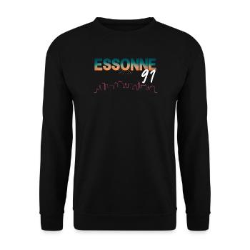 Essonne 91 Neon Skyline - Unisex Sweatshirt - black - Front - Alina (178cm) & Michal (187cm)