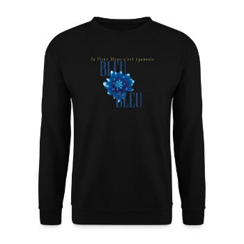 Blue Flower Echoes in Bleu - Unisex Sweatshirt - black - Front - Alina (178cm) & Michal (187cm)