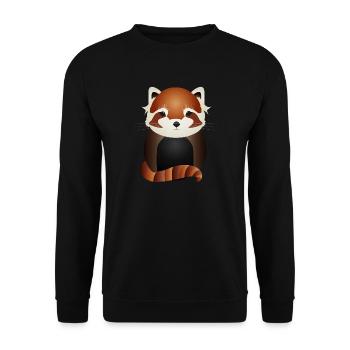 exotic magical little red panda bear - Unisex Sweatshirt - black - Front - Alina (178cm) & Michal (187cm)