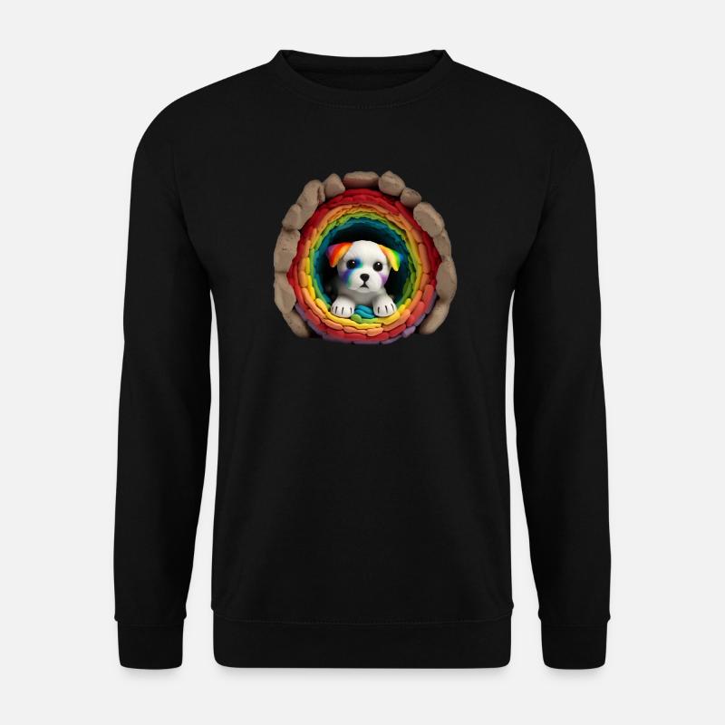 Rainbow Pups Tunnel - Unisex Pullover - Schwarz