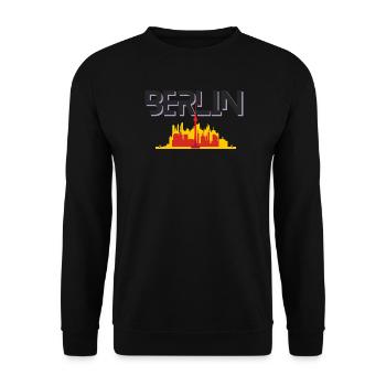 Silhouette de la silhouette de la ligne d’horizon de Berlin - Sweat-shirt Unisexe - noir - Devant - Alina (178cm) & Michal (187cm)