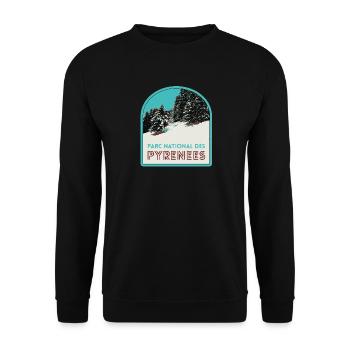 Pyrenees National Park under the snow - Unisex Sweatshirt - black - Front - Alina (178cm) & Michal (187cm)