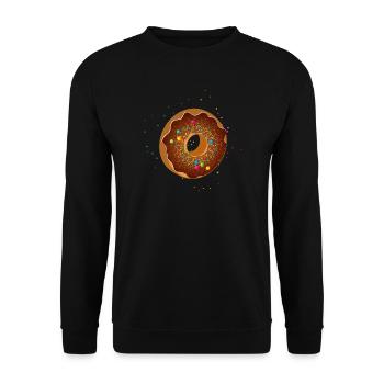 Beau beignet au chocolat avec des paillettes colorées - Sweat-shirt Unisexe - noir - Devant - Alina (178cm) & Michal (187cm)