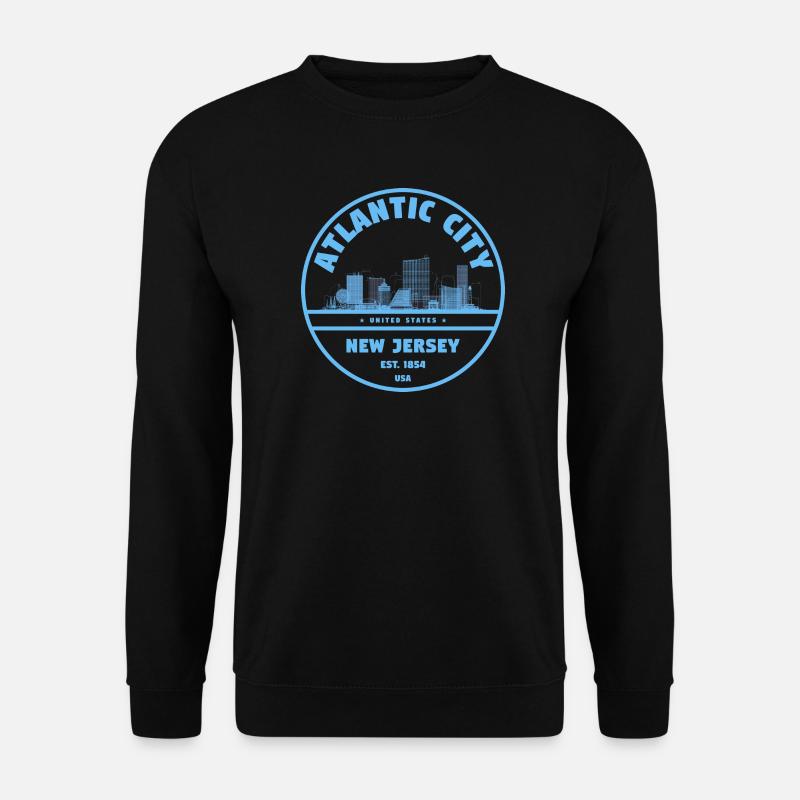 Atlantic City Skyline Jersey - Unisex Pullover - Schwarz