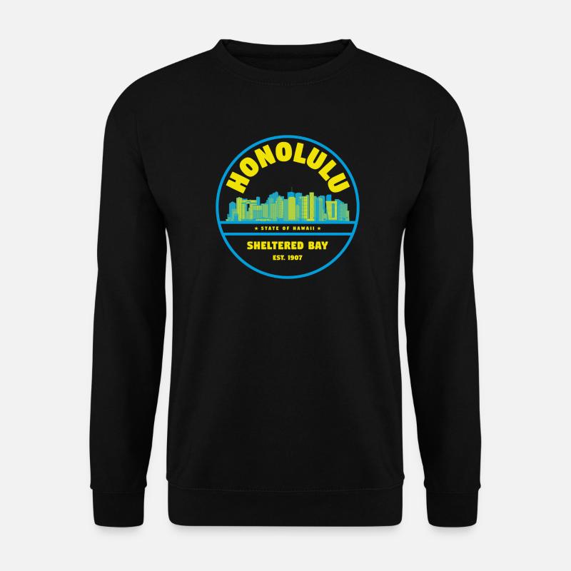 Honolulu Skyline Retro Abzeichen - Unisex Pullover - Schwarz