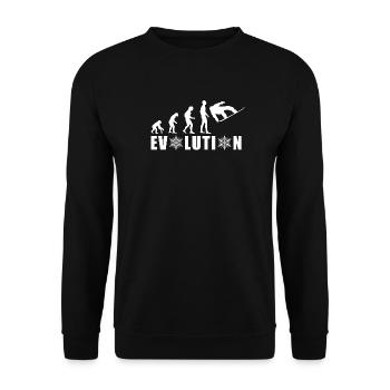 EVOLUTION SNOWBOARD Schnee Winter Geschenk - Unisex Pullover - Schwarz - Vorne - Alina (178cm) & Michal (187cm)