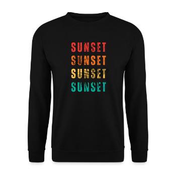 Illustrations textuelles en dégradé de coucher de soleil en quad - Sweat-shirt Unisexe - noir - Devant - Alina (178cm) & Michal (187cm)