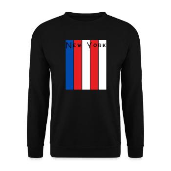New York Striped Wordmark - Unisex Sweatshirt - black - Front - Alina (178cm) & Michal (187cm)