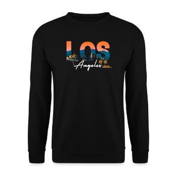 Los Angeles Sunset Cityscape - Unisex Sweatshirt - black - Front - Alina (178cm) & Michal (187cm)