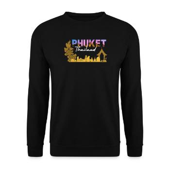 Phuket Thailand Sunset Skyline - Unisex Sweatshirt - black - Front - Alina (178cm) & Michal (187cm)