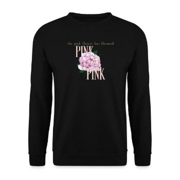 Blooming Pink Peony - Unisex Sweatshirt - black - Front - Alina (178cm) & Michal (187cm)