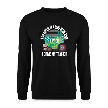 Ich fahre meine Traktor-Cartoon-Farm - Unisex Pullover - Schwarz - Vorne - Alina (178cm) & Michal (187cm)