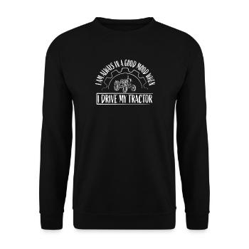 Je conduis mon tracteur : bonne humeur - Sweat-shirt Unisexe - noir - Devant - Alina (178cm) & Michal (187cm)