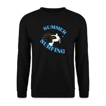Summer Surfing Vibe Tee - Unisex Sweatshirt - black - Front - Alina (178cm) & Michal (187cm)