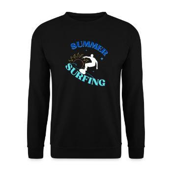 Sunset Surfing Vibes - Unisex Pullover - Schwarz - Vorne - Alina (178cm) & Michal (187cm)