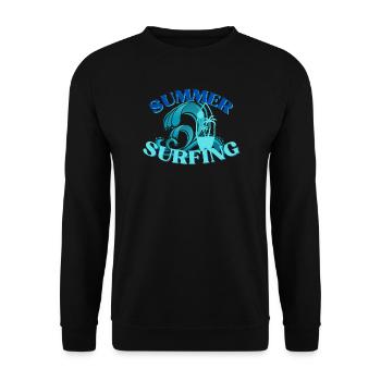 Crête de vagues de surf d’été - Sweat-shirt Unisexe - noir - Devant - Alina (178cm) & Michal (187cm)