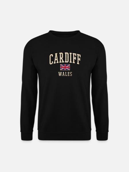 Cardiff Wales Vintage Print - Unisex Pullover - Schwarz