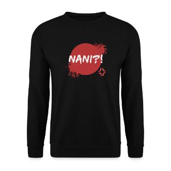Anime Manga Spruch Japanisch Popkultur Geek - Unisex Pullover - Schwarz - Vorne - Alina (178cm) & Michal (187cm)
