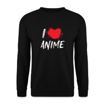 Anime Heart Manga Pop Culture Nerdy Geek Japonais - Sweat-shirt Unisexe - noir - Devant - Alina (178cm) & Michal (187cm)