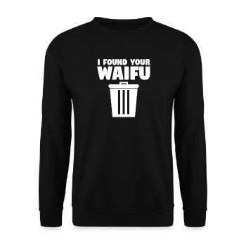 Kanji ANime Manga Statement Nerdy Japanisch Geek - Unisex Pullover - Schwarz - Vorne - Alina (178cm) & Michal (187cm)