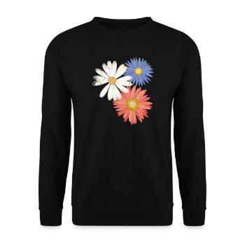 3 fleurs - Sweat-shirt Unisexe - noir - Devant - Alina (178cm) & Michal (187cm)