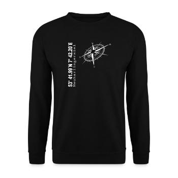 Neuharlingersiel - Unisex Pullover - Schwarz - Vorne - Alina (178cm) & Michal (187cm)