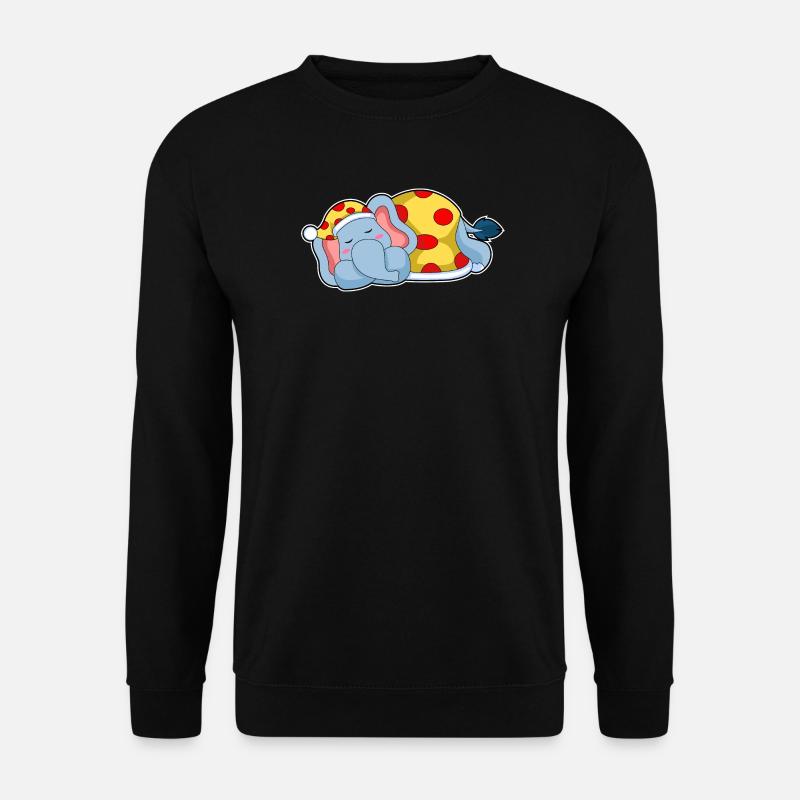 Elefant Schlafen Schlafanzug - Unisex Pullover - Schwarz