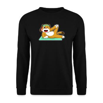 Dog Yoga Fitness Gymnastics - Unisex Sweatshirt - black - Front - Alina (178cm) & Michal (187cm)