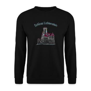 Schloss Lichtenstein, Märchenschloss, Deutschland - Unisex Pullover - Schwarz - Vorne - Alina (178cm) & Michal (187cm)