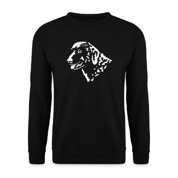 Curly-Coated Retriever Head "Black Edition" - Unisex Sweatshirt - black - Front - Alina (178cm) & Michal (187cm)