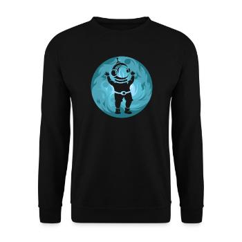 Astronaut moon Cosmos Mond space Symbol - Unisex Pullover - Schwarz - Vorne - Alina (178cm) & Michal (187cm)