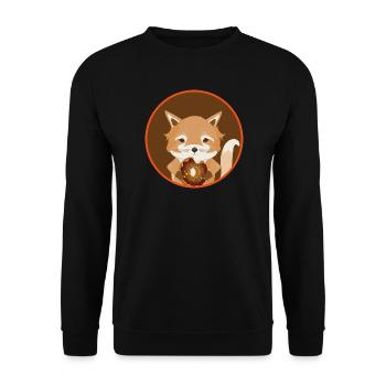 zauberhafter kleiner Fuchs mit leckeren Donut - Unisex Pullover - Schwarz - Vorne - Alina (178cm) & Michal (187cm)