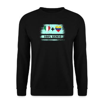 Italy and Venezuela 100% genius flag - Unisex Sweatshirt - black - Front - Alina (178cm) & Michal (187cm)